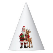 Santa Claus and Rudolph Cartoon Partyhütchen (Vorderseite)