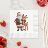 Santa Claus and Rudolph Cartoon Serviette (Beispiel)