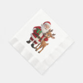 Santa Claus and Rudolph Cartoon Serviette (Ecke)