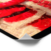 Santa Claus And Snowman In Snowfall Poster (Ecke)