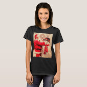 Santa Claus And Snowman In Snowfall T-Shirt (Vorne ganz)