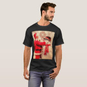 Santa Claus And Snowman In Snowfall T-Shirt (Vorne ganz)