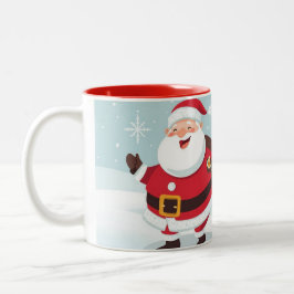 Santa Claus and the reindeer Zweifarbige Tasse