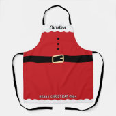 Santa Claus Anzug Name Frohe Weihnachten Schürze (Vorderseite)