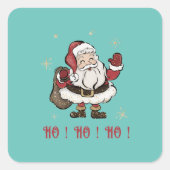 Santa Claus Aquamarin Square Stickers (Vorderseite)