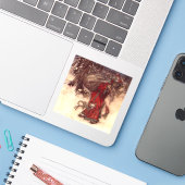 Santa Claus Arthur Rackham Aufkleber (Laptop mit iPhone)