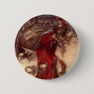 Santa Claus Arthur Rackham Button