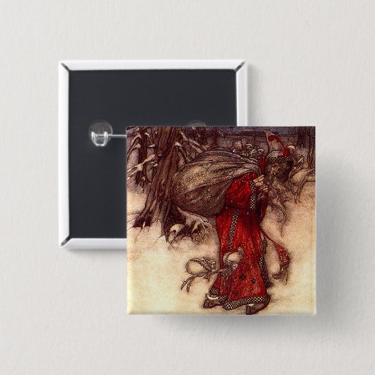 Santa Claus Arthur Rackham Button (Vorne & Hinten)