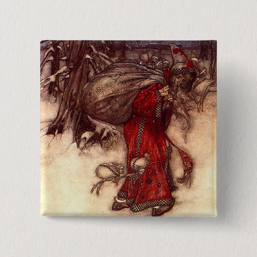 Santa Claus Arthur Rackham Button (Vorderseite)