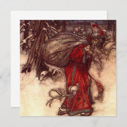 Santa Claus Arthur Rackham Einladung (Vorne/Hinten)