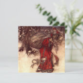 Santa Claus Arthur Rackham Einladung (Stehend Vorderseite)