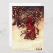 Santa Claus Arthur Rackham Einladung (Vorne/Hinten)