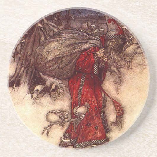Santa Claus Arthur Rackham Getränkeuntersetzer (Vorne)