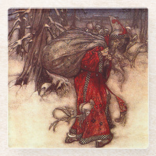 Santa Claus Arthur Rackham Glasuntersetzer
