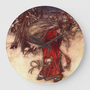 Santa Claus Arthur Rackham Große Wanduhr