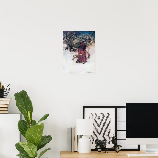 Santa Claus, Arthur Rackham Illustration Poster (Heimbüro)