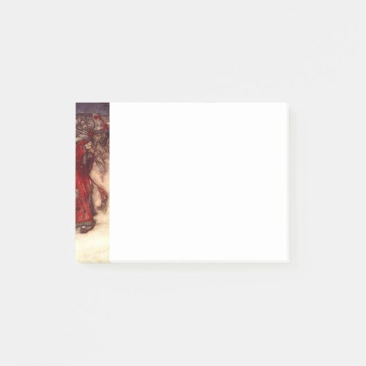 Santa Claus Arthur Rackham Post-it Klebezettel (Vorderseite)