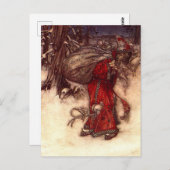 Santa Claus Arthur Rackham Postkarte (Vorne/Hinten)