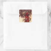 Santa Claus Arthur Rackham Quadratischer Aufkleber (Tasche)