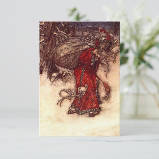 Santa Claus Arthur Rackham RSVP Karte (Stehend Vorderseite)