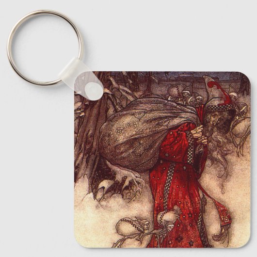 Santa Claus Arthur Rackham Schlüsselanhänger (Vorderseite)