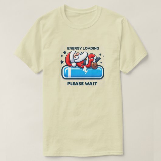 Santa Claus Asleep über Progress-Bar T-Shirt (Design vorne)