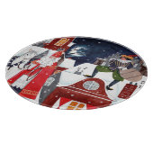 Santa Claus auf den Dächern von Amsterdam Schneidebrett (Ecke)