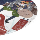 Santa Claus auf den Dächern von Amsterdam Schneidebrett (Ecke)