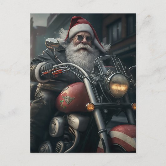 SANTA CLAUS AUF DER KRAFTFAHRRADPOSTKARTE POSTKARTE (Vorderseite)