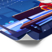 Santa Claus auf der Parkbank Poster (Ecke)