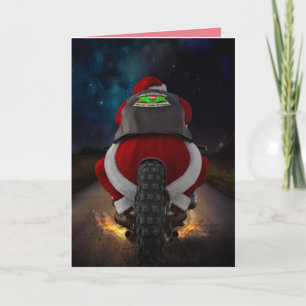 SANTA CLAUS AUF MOTORRADCHRISTMAS-KARTE KARTE