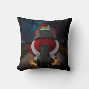 SANTA CLAUS AUF MOTORRADCHRISTMAS PILLOW KISSEN