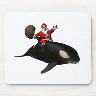 Santa Claus auf Orca Mousepad