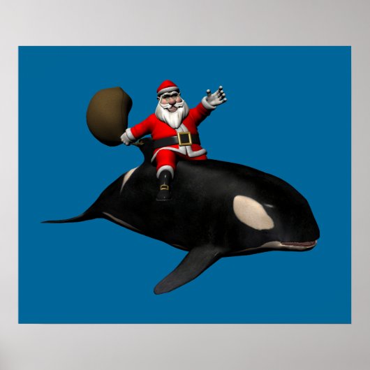 Santa Claus auf Orca Poster (Vorne)