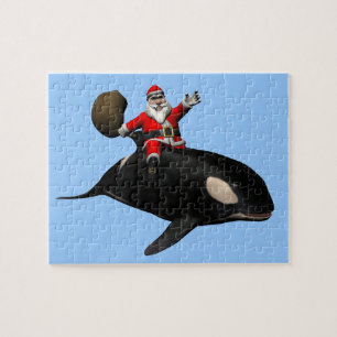 Santa Claus auf Orca Puzzle