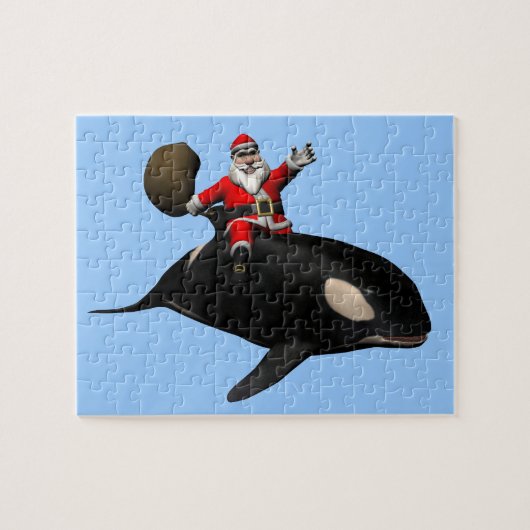 Santa Claus auf Orca Puzzle (Horizontal)