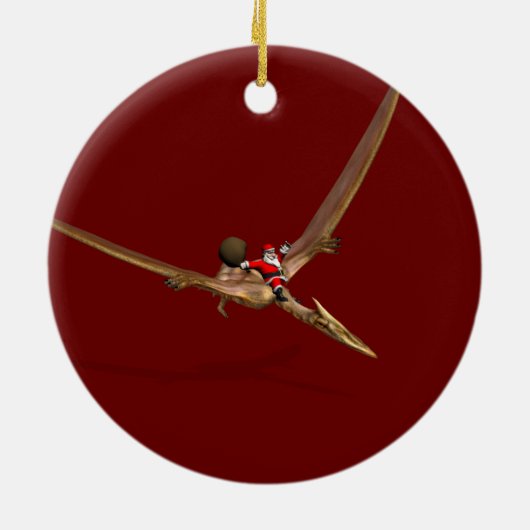 Santa Claus auf Quetzalcoatlus Keramik Ornament (Hinten)