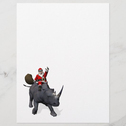Santa Claus auf Rhino Rhinoceros (Vorderseite)