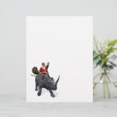 Santa Claus auf Rhino Rhinoceros (Stehend Vorderseite)