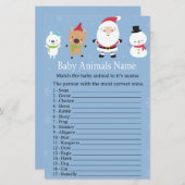 Santa Claus Baby Animals Name Spiel Babydusche (Vorne/Hinten)