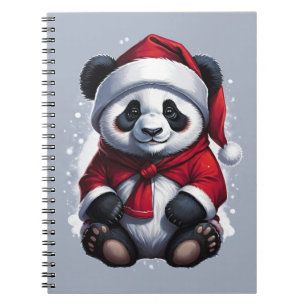 Santa Claus Baby Panda Weihnachten Notizblock