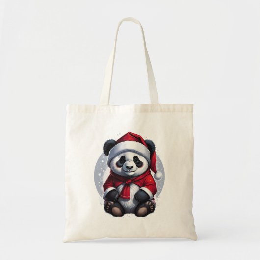 Santa Claus Baby Panda | Weihnachten Tragetasche (Vorne)
