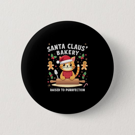 Santa Claus Bäckerei geknetet Purfection Christma Button (Vorderseite)