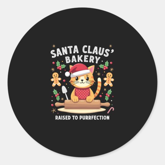 Santa Claus Bäckerei geknetet Purfection Christma Runder Aufkleber (Vorderseite)