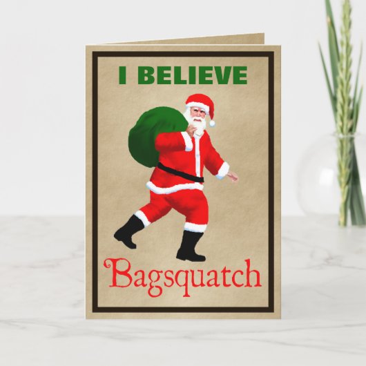 Santa Claus - Bagsquatch Feiertagskarte (Vorderseite)