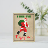Santa Claus - Bagsquatch Feiertagspostkarte (Stehend Vorderseite)