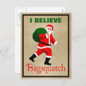 Santa Claus - Bagsquatch Feiertagspostkarte (Vorne/Hinten)