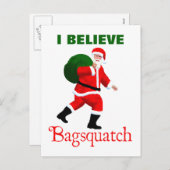 Santa Claus - Bagsquatch Feiertagspostkarte (Vorne/Hinten)
