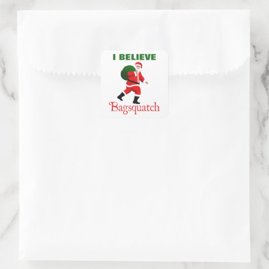 Santa Claus - Bagsquatch Quadratischer Aufkleber (Tasche)