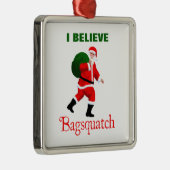 Santa Claus - Bagsquatch Silbernes Ornament (Rechts)